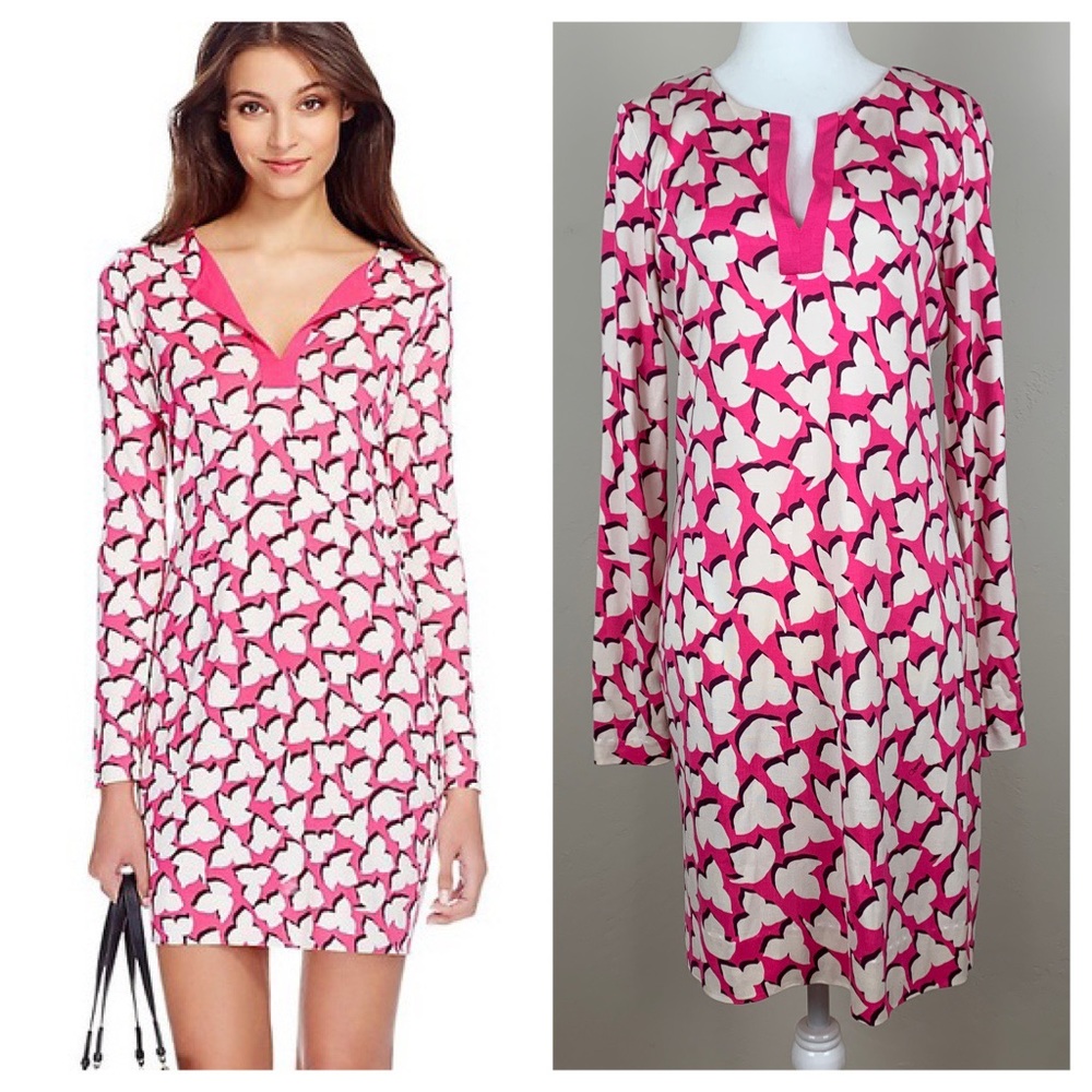 Diane Von Furstenberg Pink and White Dress
